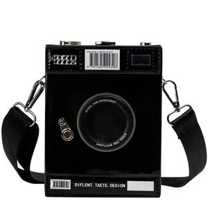 Women Fashion Creative Camera Shape Buckle Design Crossbody Bag Purse